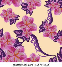floral repeated pattern of flowers in a decorated shape 