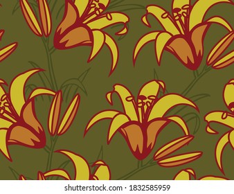 Floral repeated pattern for textiles ,wallpapers,prints,background