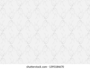 Floral repeating pattern ornament on grey monochrome background
