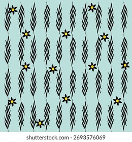 Padrão de azulejo repetitivo floral pastel texturizado azul fundo vetor Bunch de flores coloridas papel de parede simples moderno, azulejo, papel de parede, tecido, têxteis, cartões, capas, banners, branding .