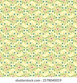 floral repetitive background. decorative diamond elements. vector seamless pattern. ethnic art. folk motifs.  fabric swatch. wrapping paper. continuous design template for textile, home decor, linen