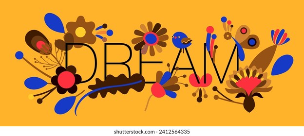 Floral representation of the word Dream