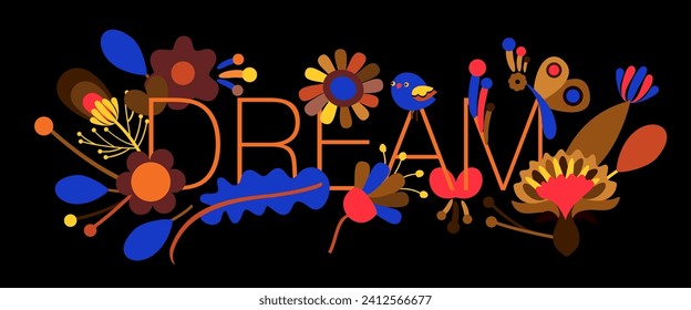 Floral representation of the word Dream