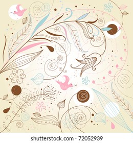 floral retro background