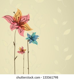 Floral retro background. Eps10 vector illustration.