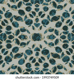 Floral retro background seamless pattern. Abstract geometric blue texture background.