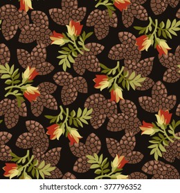 Floral retro background seamless pattern