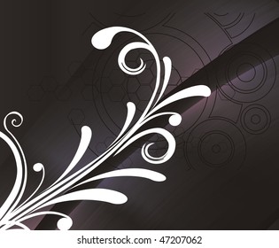 Floral retro background with space of your text, vector illustration