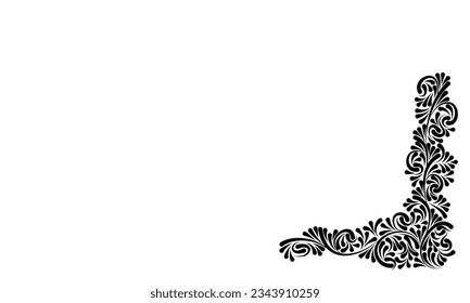 Floral retro coner border, vector illlustration.