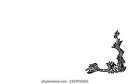 Floral retro coner border, vector illlustration.