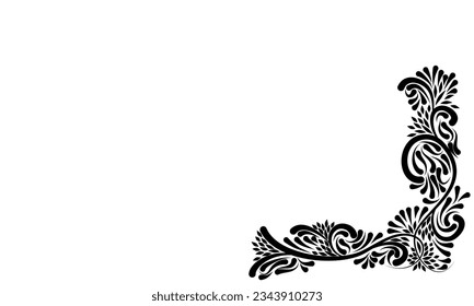 Borde del cóndor de retro floral, ilustración vectorial.