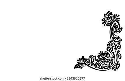 Floral retro coner border, vector illlustration.