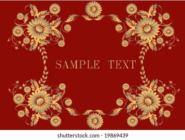 Floral retro elements for background.