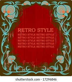 Floral retro frame