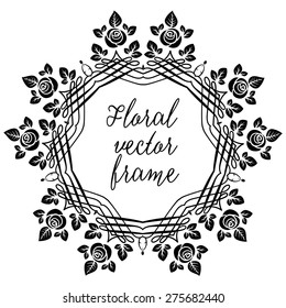Quadro retro floral para design, folheto, cartões, convite e assim por diante.