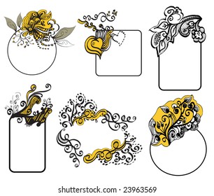 floral retro frame for text