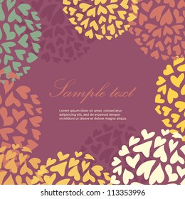 Floral retro frame. Vector design template.