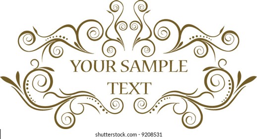 Floral retro frame. Vintage background