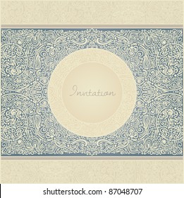 floral retro invitation card