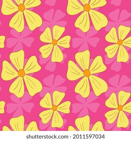 Patrón transparente rosa retro floral