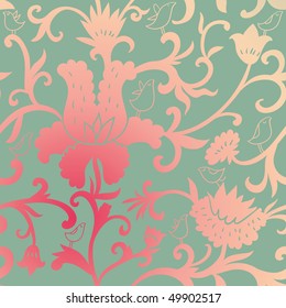 Floral retro seamless pattern