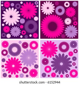 floral retro vector flower design background