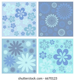 floral retro vector flower design background