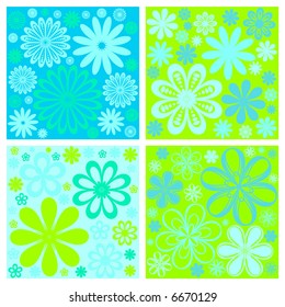 floral retro vector flower design background