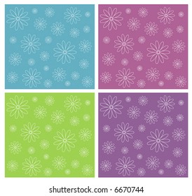 floral retro vector flower design background