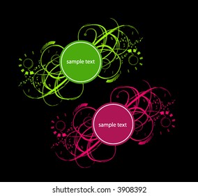 floral retro vector frame banner for text or photo