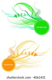 floral retro vector frame banner for text or photo