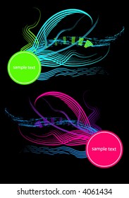 floral retro vector frame banner for text or photo