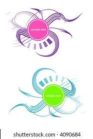 floral retro vector frame banner for text or photo