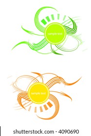 floral retro vector frame banner for text or photo