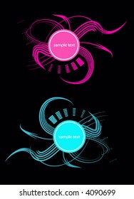 floral retro vector frame banner for text or photo