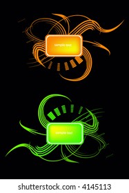 floral retro vector frame banner for text or photo