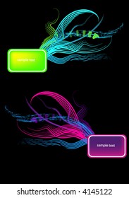 floral retro vector frame banner for text or photo