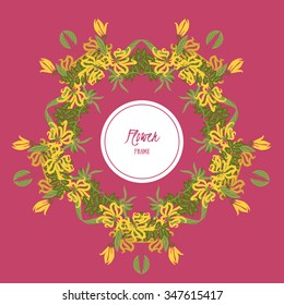 Floral retro vintage background, vector illustration, ylang-ylang