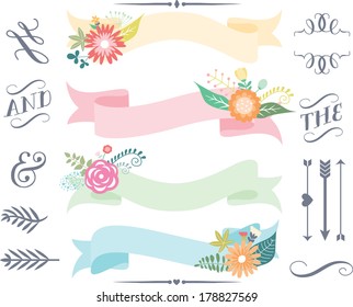 Floral Ribbon Banners