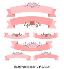 floral ribbon best for wedding and valentines day.. vector