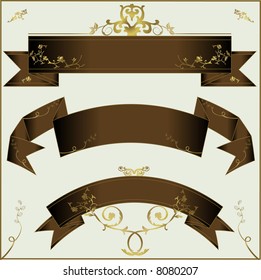 Floral Ribbon set - vector