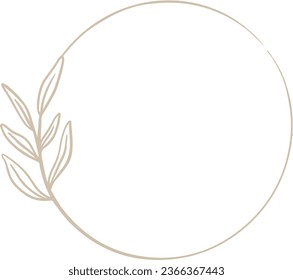 Elemento de corona floral, logotipo de boda, conjunto de flor dibujada a mano. 