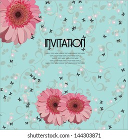 floral romantic invitation card