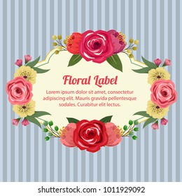 floral romantic label