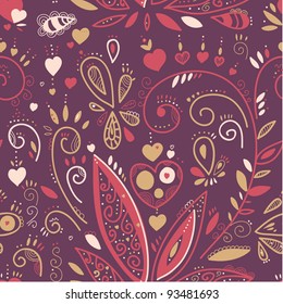 floral romantic seamless pattern background