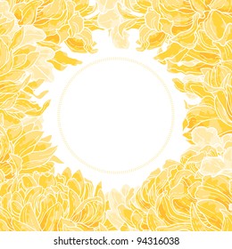 Floral romantic vector frame with chrysanthemum, can be used as background for flayer or wedding invitation