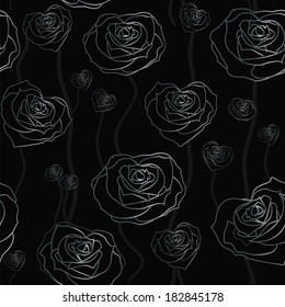 Floral rose background, seamless. Vector illustration