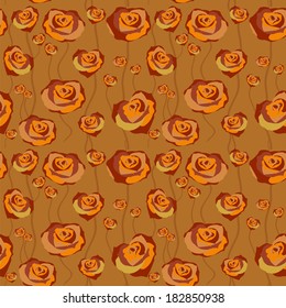 Floral rose background, seamless. Vector illustration