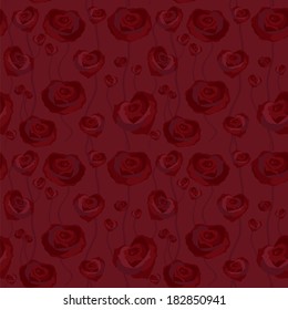 Floral rose background, seamless. Vector illustration