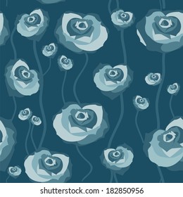 Floral rose background, seamless. Vector illustration